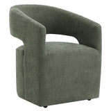 Libni - Arm Chair With Casters - Green Linen