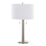 Master - 29" Contemporary Table Lamp (Set of 2) - Polished Nickel / White