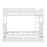 Bunk Bed With Ladders And 2 Storage Drawers