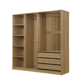 Doorless Storage Wardrobe For Dedroom With Shelves And 3 Drawers