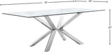 Juno - Glass Dining Table - Pearl Silver