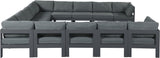 Nizuc - Outdoor Patio 13 Piece Modular Sectional With Gray Frame