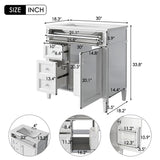Bathroom Vanity With Medicine Cabinet, Royal Mirror Cabinet, Modern Bathroom Storage Cabinet With 2 Soft Closing Doors And 4 Drawers