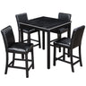 5 Pieces Counter Height Table Set, Kitchen Table With Square Table And 4 Upholstered Chairs