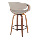 Symphony - 26" Fixed-Height Counter Stool (Set of 2) - Walnut & Chrome Base