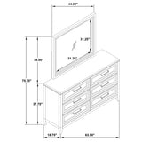 6 Drawer Dresser & Mirror - White