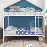 Space Saving Bunk Bed With Metal Frame And Ladder