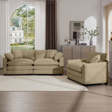 Elegant Corduroy Oversized Sectional Sofa Set With Deep Seats And Flexible Layout