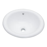 Semi Recessed Bathroom Sink With Countertop Vessel Design, 17" X 15.5" - White