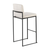 Fuji - High Back Barstool - Black Steel Legs