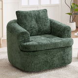 Modern Swivel Barrel Chair With Dual-Layer Cushion