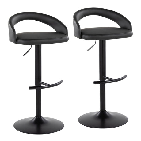 Grotto - Upholstered Adjustable Barstool - Black Metal Base