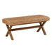Bench With Water Hyacinth Seat - Brown