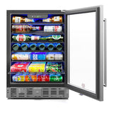 23.4 in. Stainless Steel, Glass-Door Built-In Refrigerator and Beverage Cooler, 5 Cu. ft. KM-BIR5C-GD.