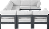 Nizuc - Outdoor Patio 9 Piece Modular Sectional With Gray Frame