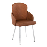 Dahlia - Contemporary Dining Chair (Set of 2) - Chrome Metal