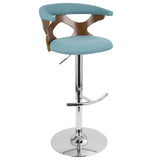 Gardenia - Adjustable Barstool - Chrome Base & Walnut Backrest