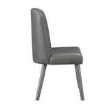 Waylon - Side Chair (Set of 2) - Gray Synthetic Leather & Gray Oak