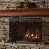 Thayer - Single Panel Iron Fireplace Screen With Geometric Design
