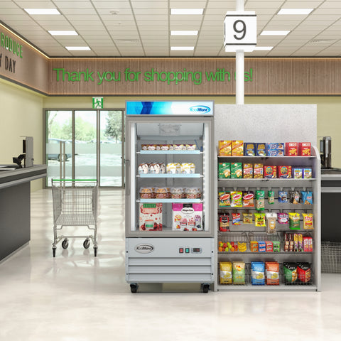 26 in. 1-Door Commercial Display Merchandiser Freezer 9 cu. ft. in White (MDF-1GD-9C-WH)