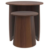 Yency - 2 Piece Round - Mango Wood Nesting Table Set - Dark Brown