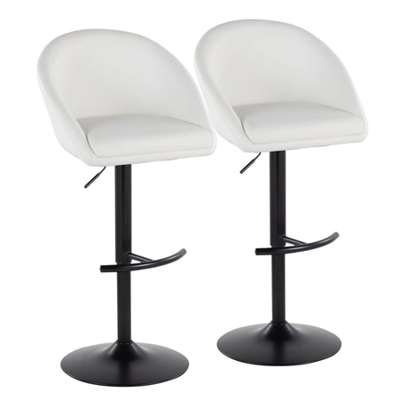 Matisse - Highback Adjustable Barstool With Rounded T Footrest (Set of 2) - Black Metal