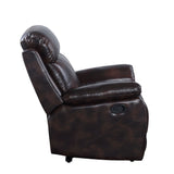 Perfiel - Motion Sofa - Two Tone Dark Brown Top Grain Leather