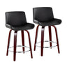 Santi - 24" Fixed-Height Counter Stool With Swivel - Mahogany Wood (Set of 2)