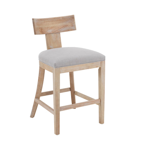 Upholstered Counter Height Bar Stools With Solid Rubber Wood Frame (Set of 2)