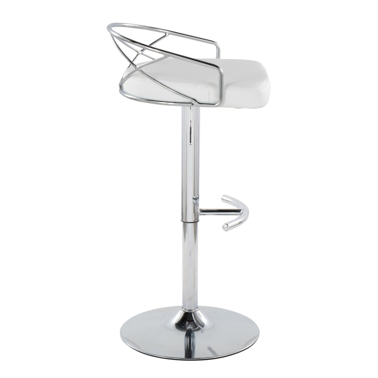 Charlotte - Glam Adjustable Swivel Barstool (Set of 2) - Chrome Frame