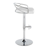 Charlotte - Glam Adjustable Swivel Barstool (Set of 2) - Chrome Frame