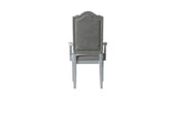 House Marchese - Arm Chair (Set of 2) - Two Tone Gray Fabric & Pearl Gray