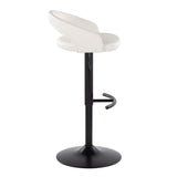 Grotto - Upholstered Adjustable Barstool - Black Metal Base