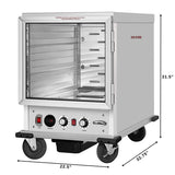 33 in. Commercial Insulated Half-Size Heated Holding Proofing Cabinet with 12-Pan Capacity and Glass Door in Silver (KM-CHP12-SIGL)