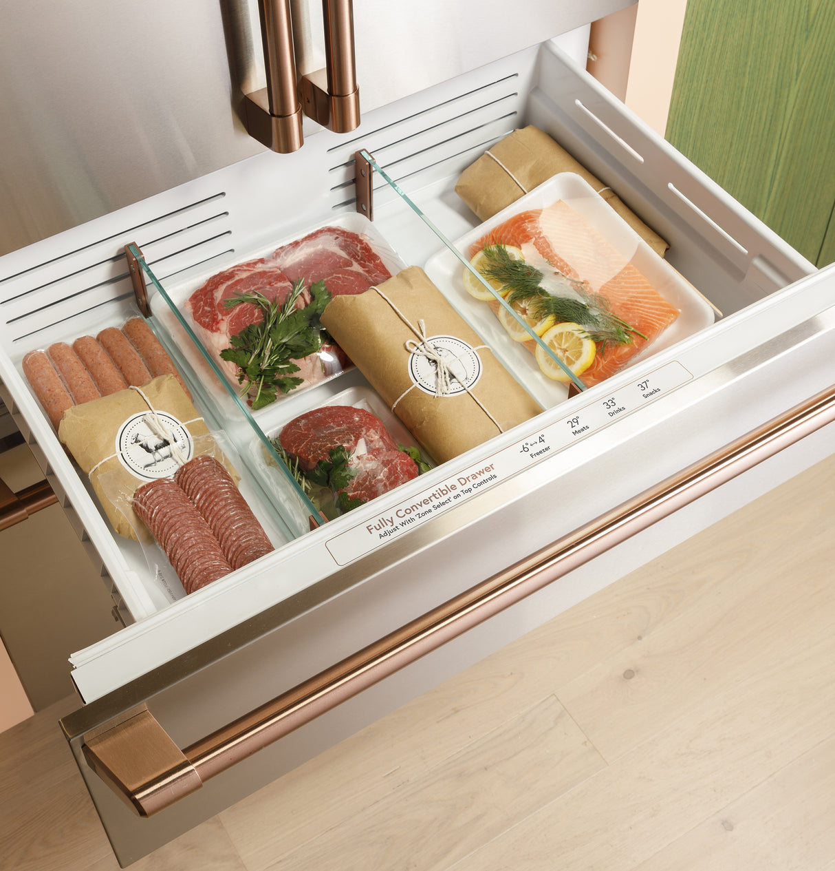 Café 36" Panel-Ready Fully Integrated French-Door Refrigerator, 20.1 cu. ft. with Convertible Climate Drawer & WiFi - Custom Panel