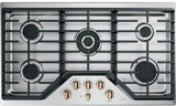 Café CGP95363MS2 36 inch gas cooktop with brushed bronze knobs