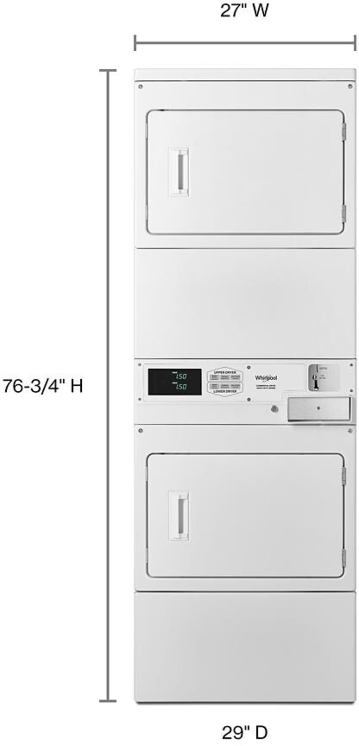 Whirlpool CGSP2958JQ commercial stacked gas dryers