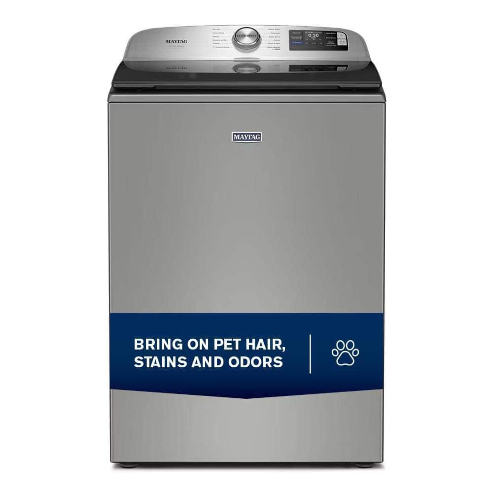 Maytag MTW7205RR Pet Pro Top Load Washer Classic Silver