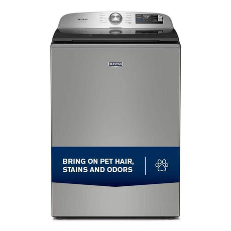 Maytag MTW7205RR Pet Pro Top Load Washer Classic Silver