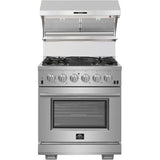 Forno Alta Qualita Savona FRHWM502930HB Wall Mount Range Hood with 4-Speed, Touch Control, LED Strip Lights, Dishwasher-Safe Hybrid Filter, 2 Utensil Hangers and Backsplash: 30 Inch - 600 CFM