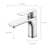 Single Handle Lavatory Basin Sink Faucet Brass Bathroom Faucet With Hot And Cold Water Control - Chrome