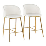 Fran - Fixed-Height Counter Stool (Set of 2) - Gold Metal Base