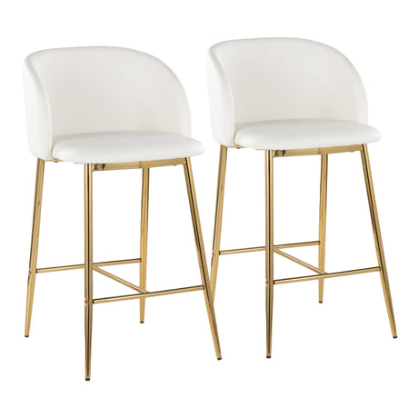 Fran - Fixed-Height Counter Stool (Set of 2) - Gold Metal Base