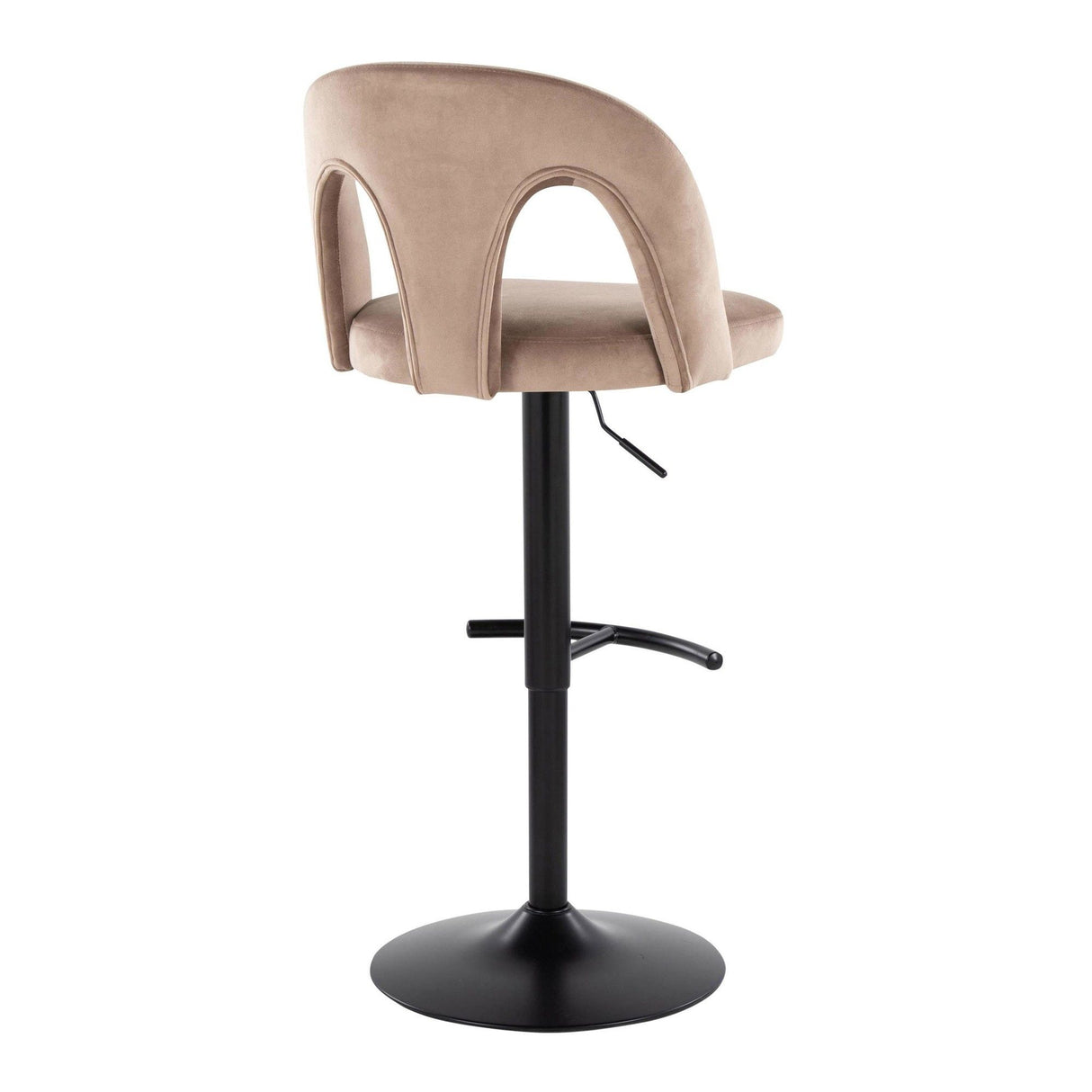 Ava - Upholstered Adjustable Barstool (Set of 2) - Black Metal
