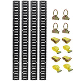 12 Pieces E Track Tie-Down Rail Kit For Trucks, Vans, Garages - Black