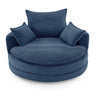 360° Swivel Accent Barrel Chair With Dual Layer Cushion And 3 Removable Pillows