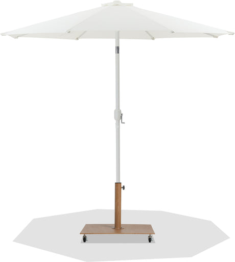 Fiji - Aluminum Patio Umbrella With Square Teak And White Base