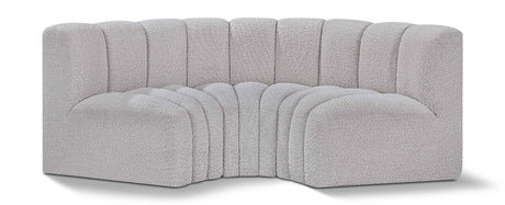 Arc - Boucle Fabric 3 Piece Modular U-Shaped Sofa