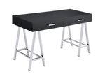 Coleen - Writing Desk - Black High Gloss & Chrome