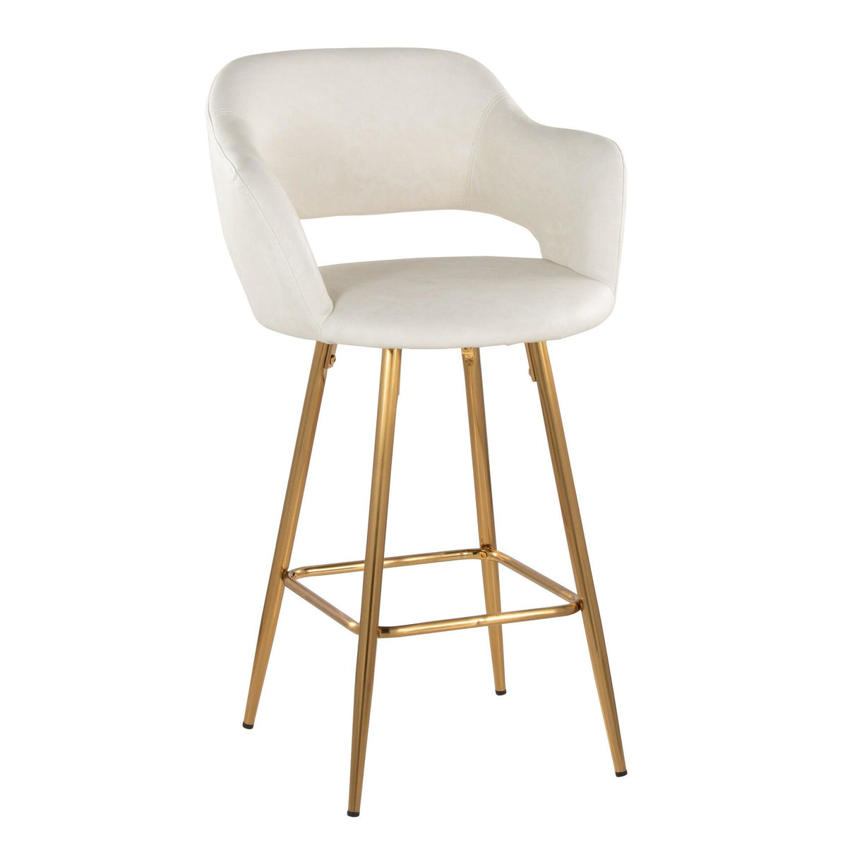 Margarite - 26" Fixed-Height Counter Stool - Gold Metal (Set of 2)